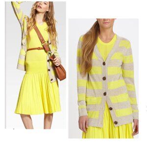 NWT Milly  Stripe Linen Knit Long Cardigan Size M